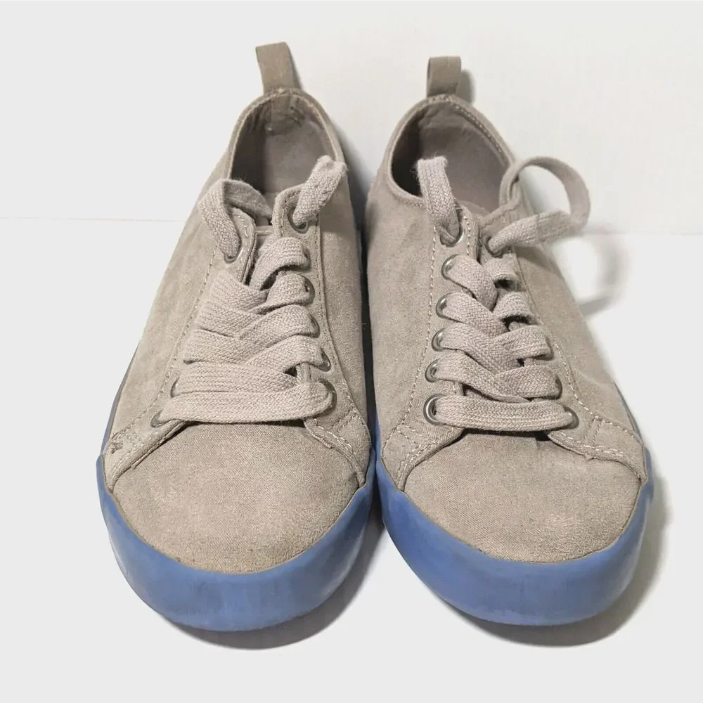 Gymboree Boys Casual Faux Suede Shoes Gray and Blue, Size 1